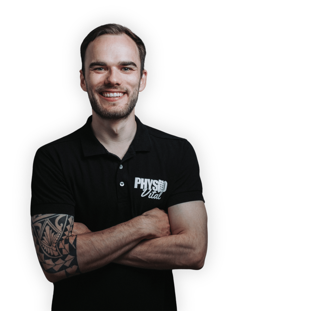 André Boden, Gründer von Physio Vital, mit verschränkten Armen